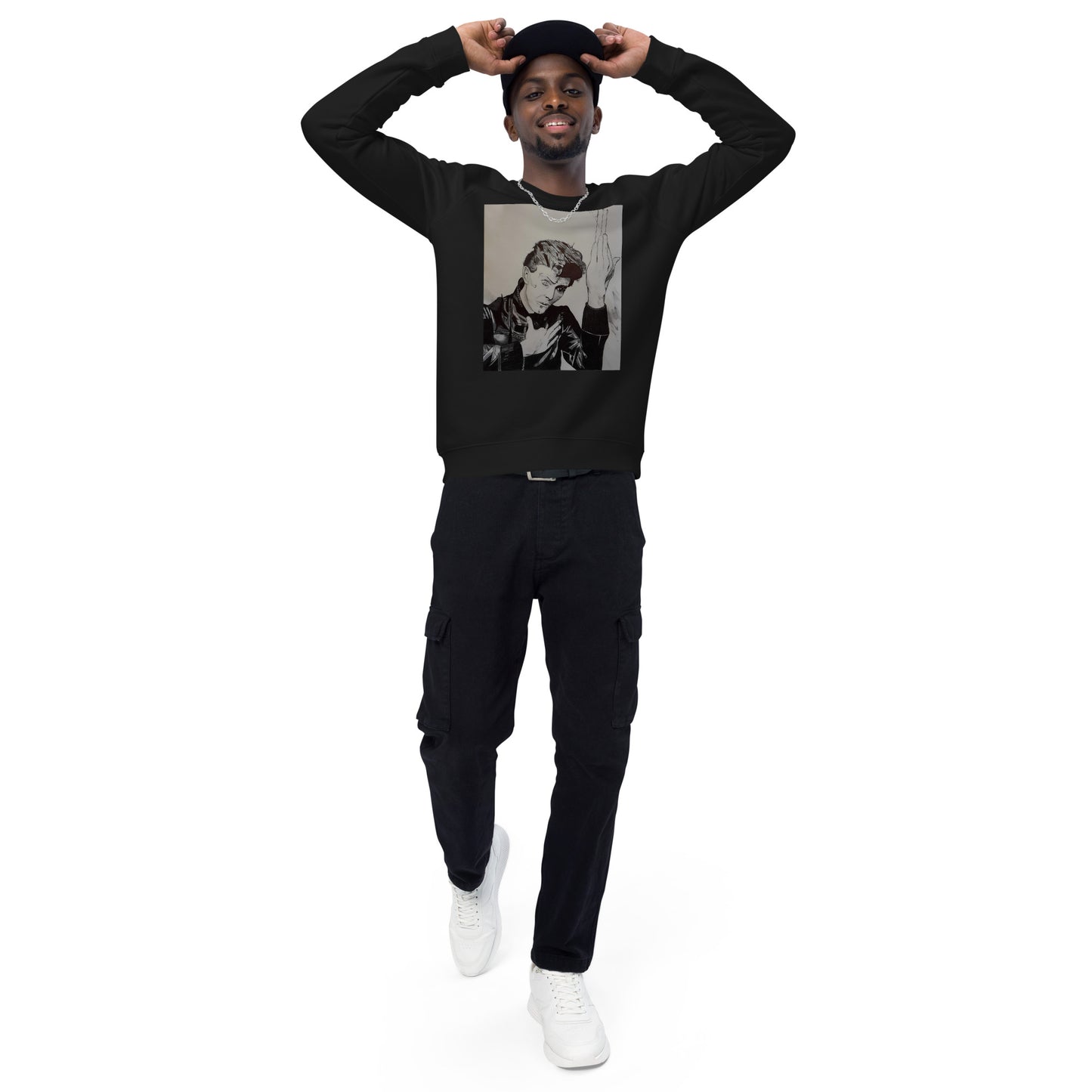 Felpa raglan in tessuto organico unisex