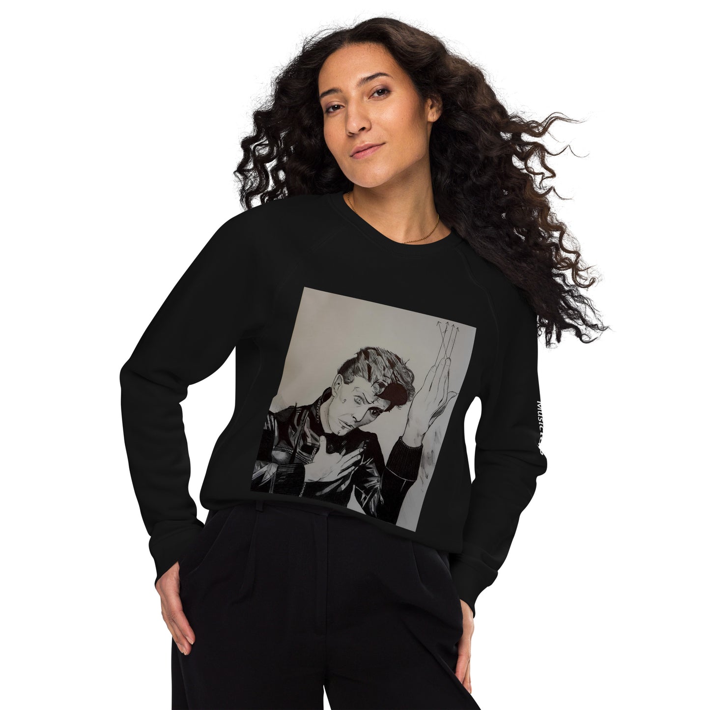 Felpa raglan in tessuto organico unisex