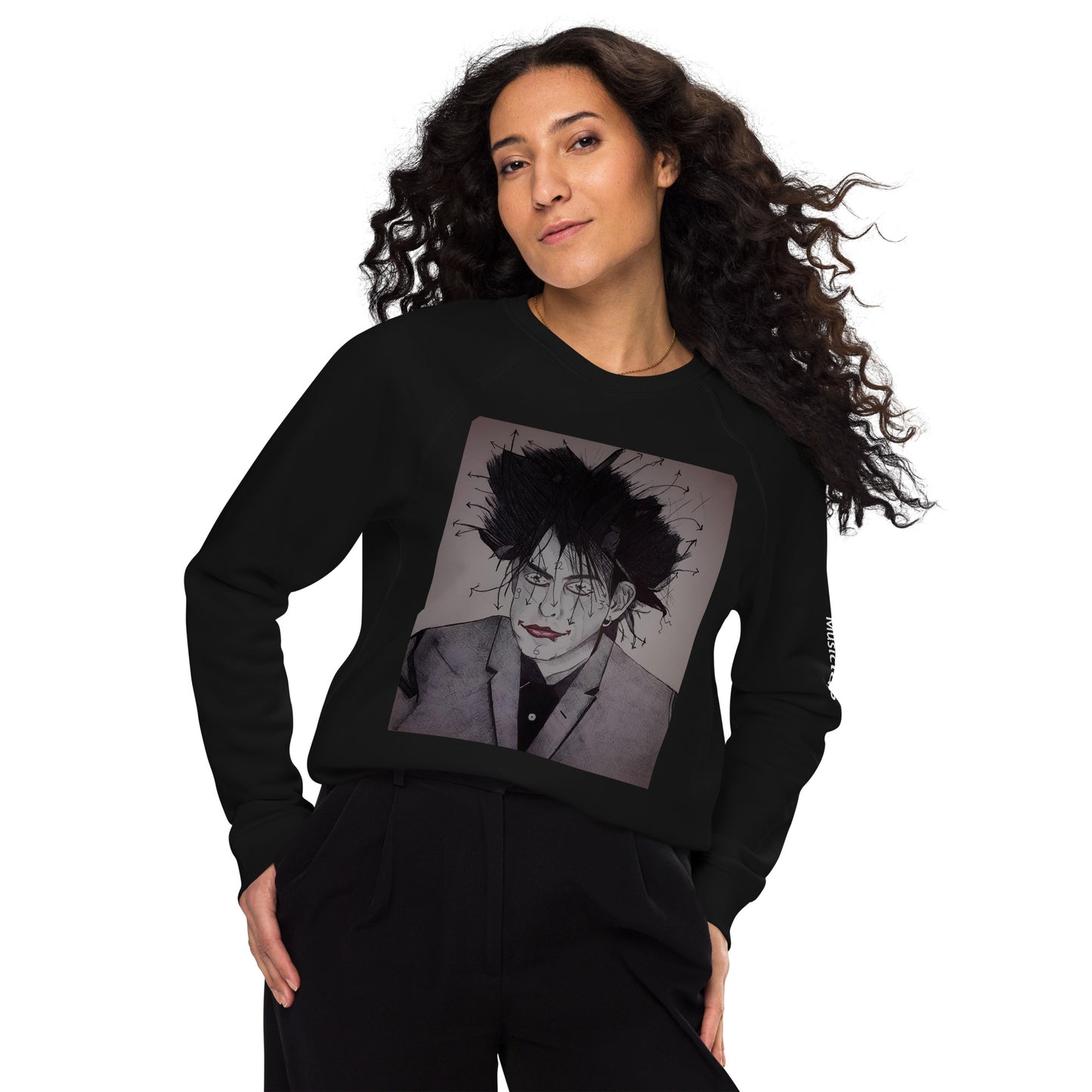 Felpa raglan in tessuto organico unisex