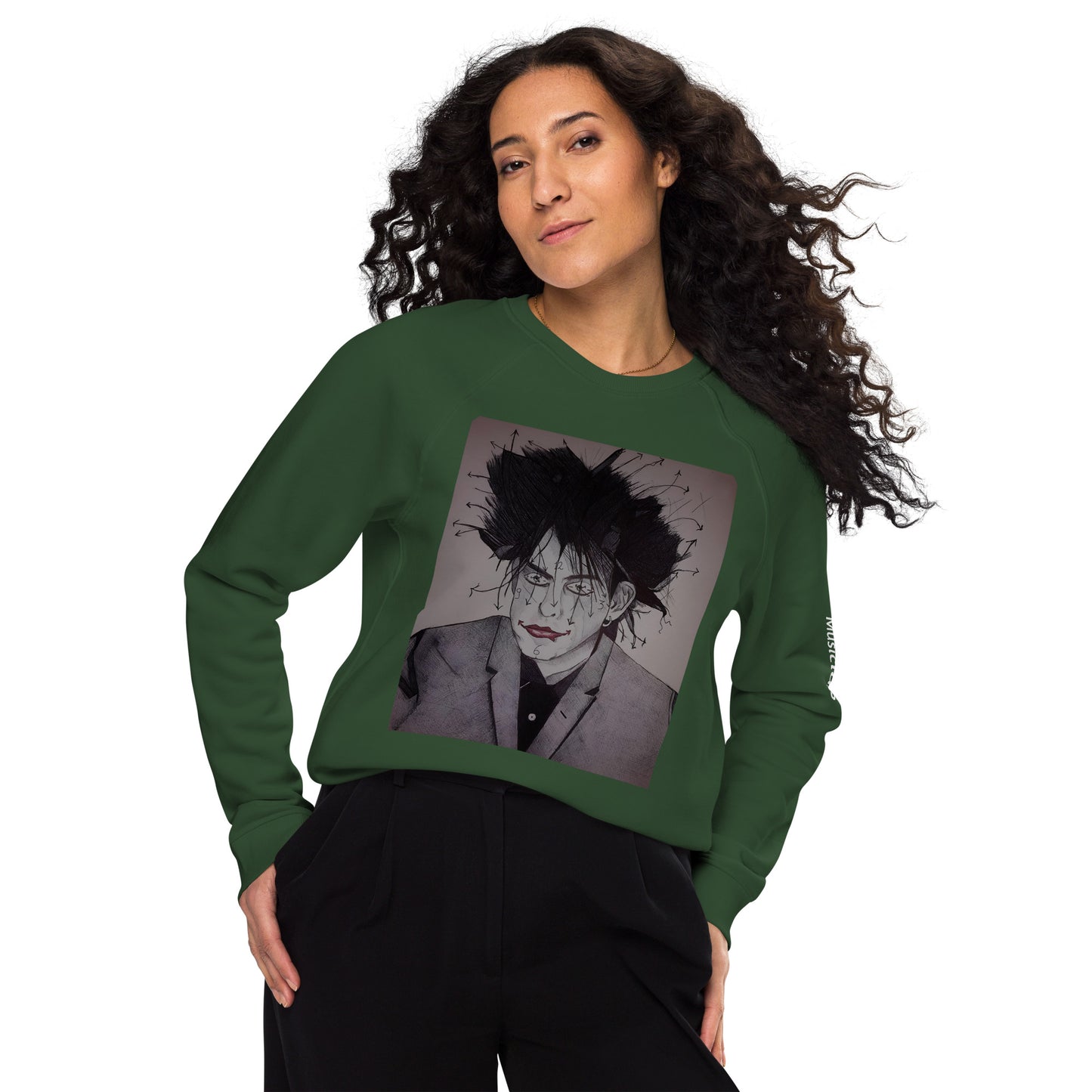 Felpa raglan in tessuto organico unisex