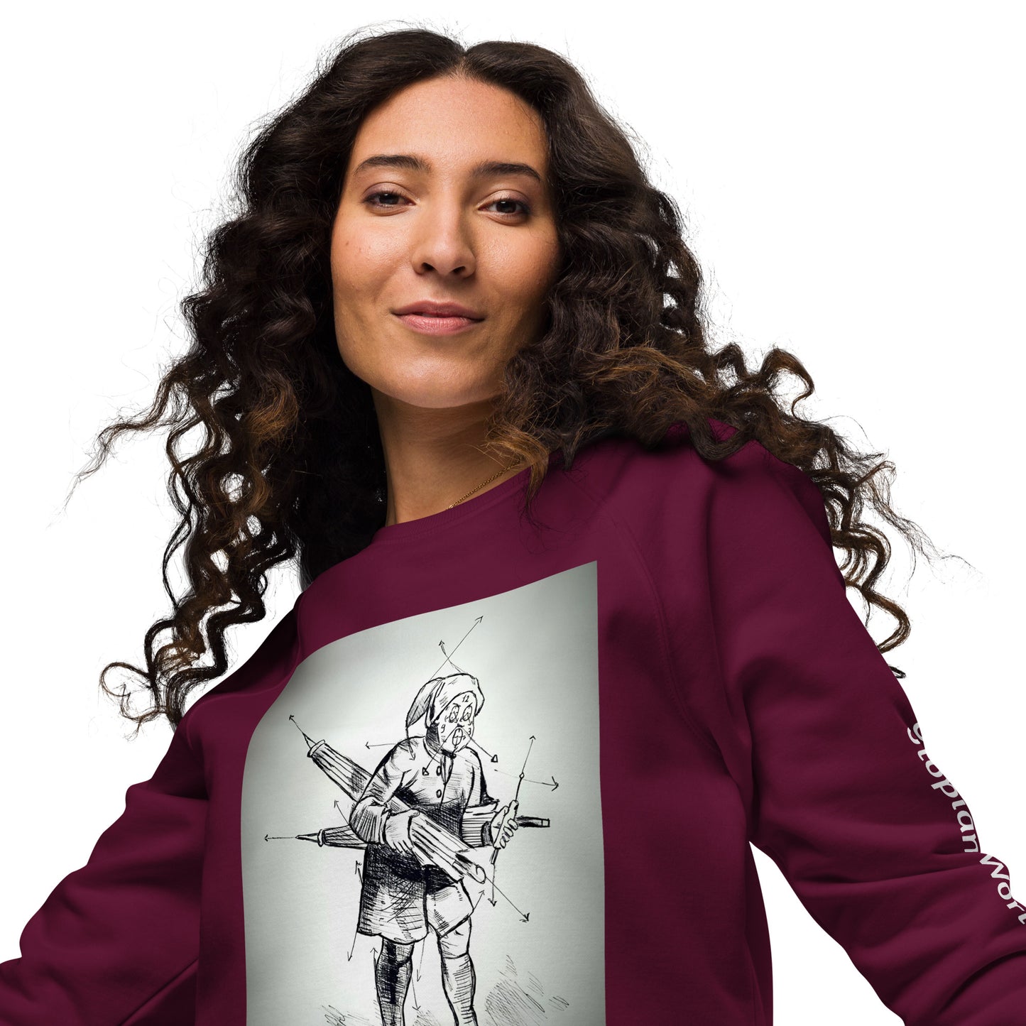 Felpa raglan in tessuto organico unisex