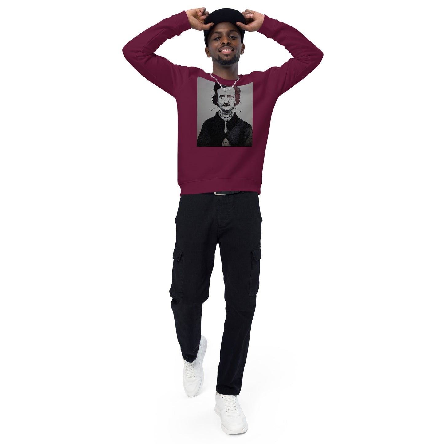 Felpa raglan in tessuto organico unisex