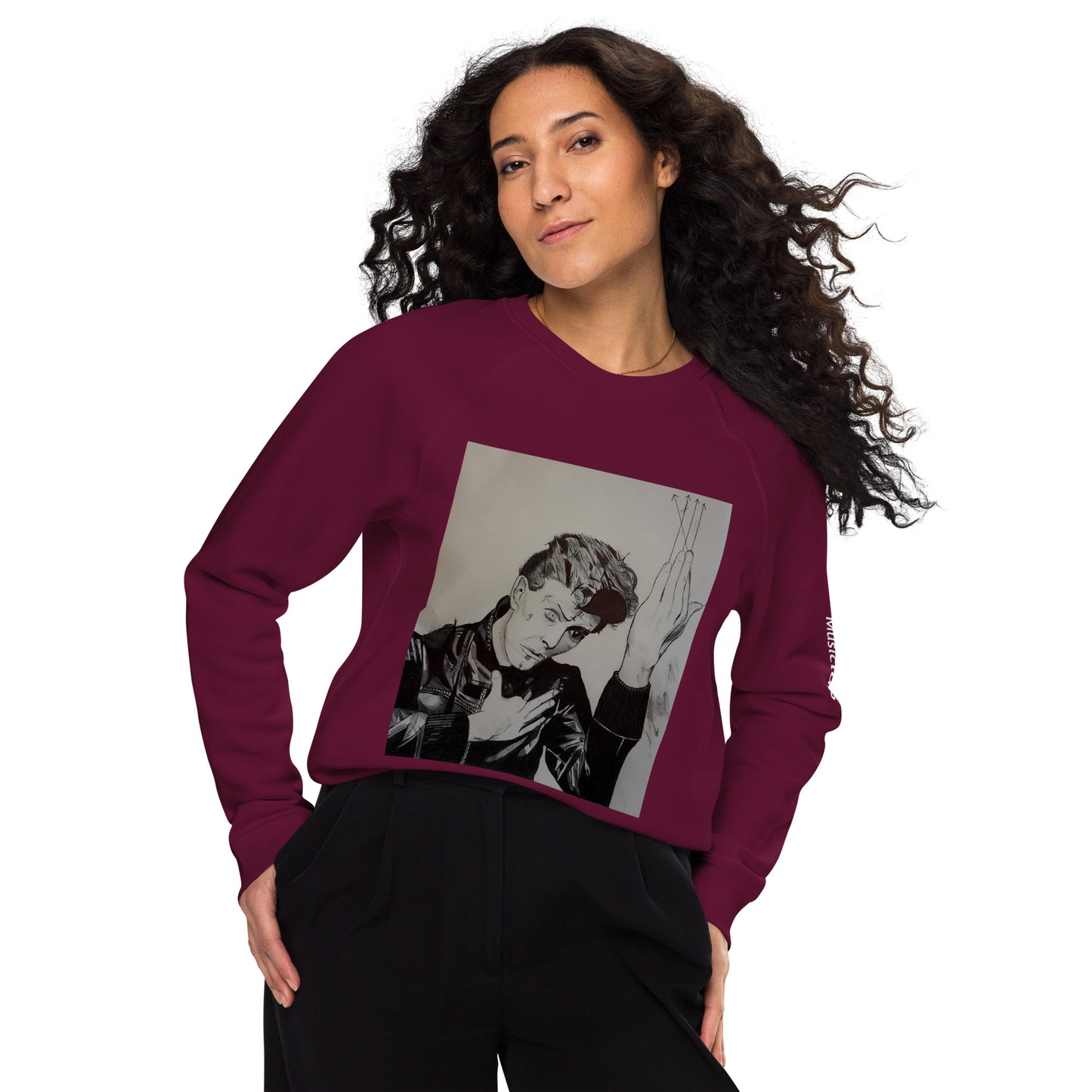 Felpa raglan in tessuto organico unisex