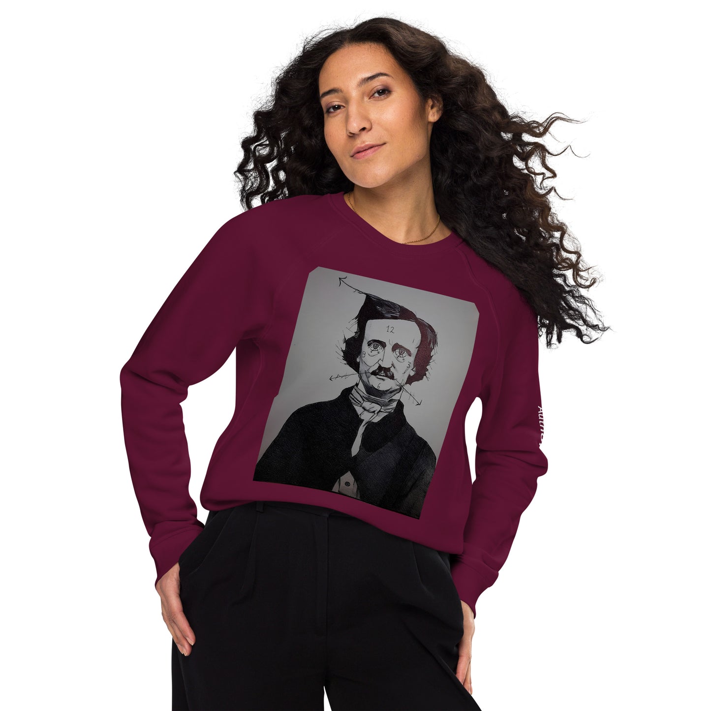 Felpa raglan in tessuto organico unisex
