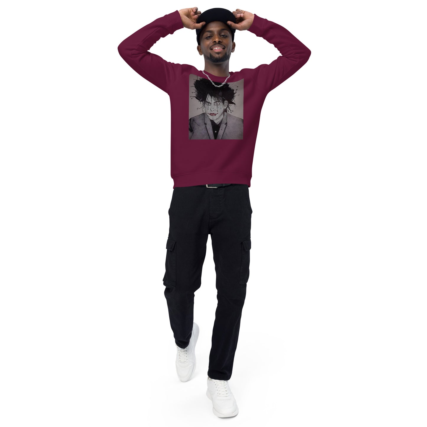 Felpa raglan in tessuto organico unisex